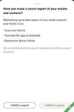 Export reminder