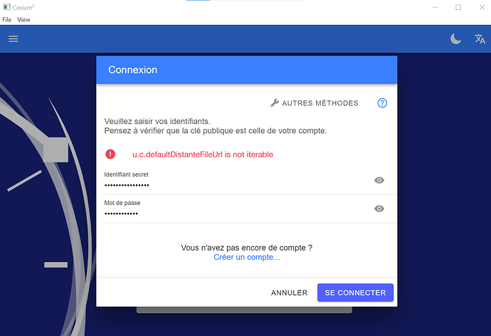 Test Cesium 2 - Connexion de mon compte